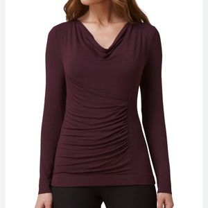 L.K. Bennett Plum Cowl Neck Top